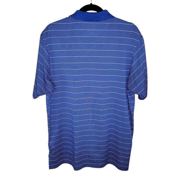 Adidas ClimaLite Blue Striped Golf Polo Shirt Size Large - Picture 2 of 7